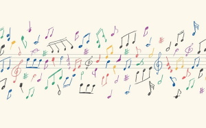 Colorful music sheet